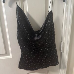 Zara Black Camisole with Silver Accents